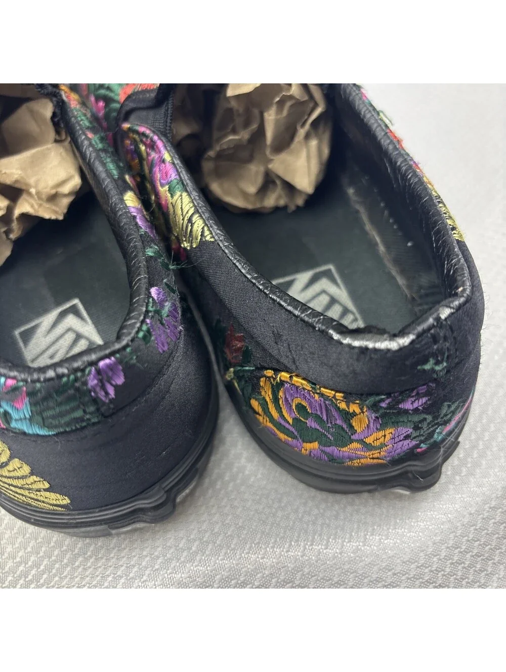 Vans Classic Slip On Festival Satin Black VN0A38F7ULN Women's Shoe Size 10